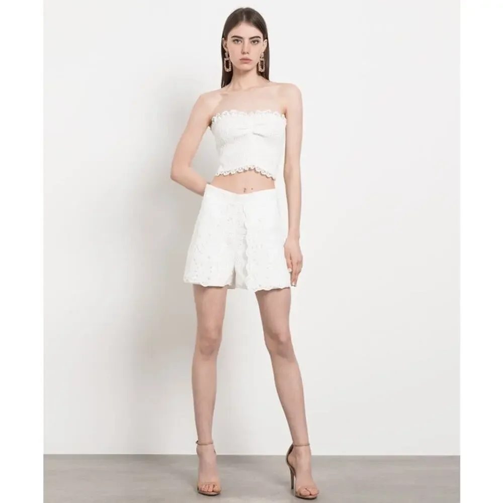 CHARO RUIZ Women's Alida Short Size M In White - Picture 3 of 10